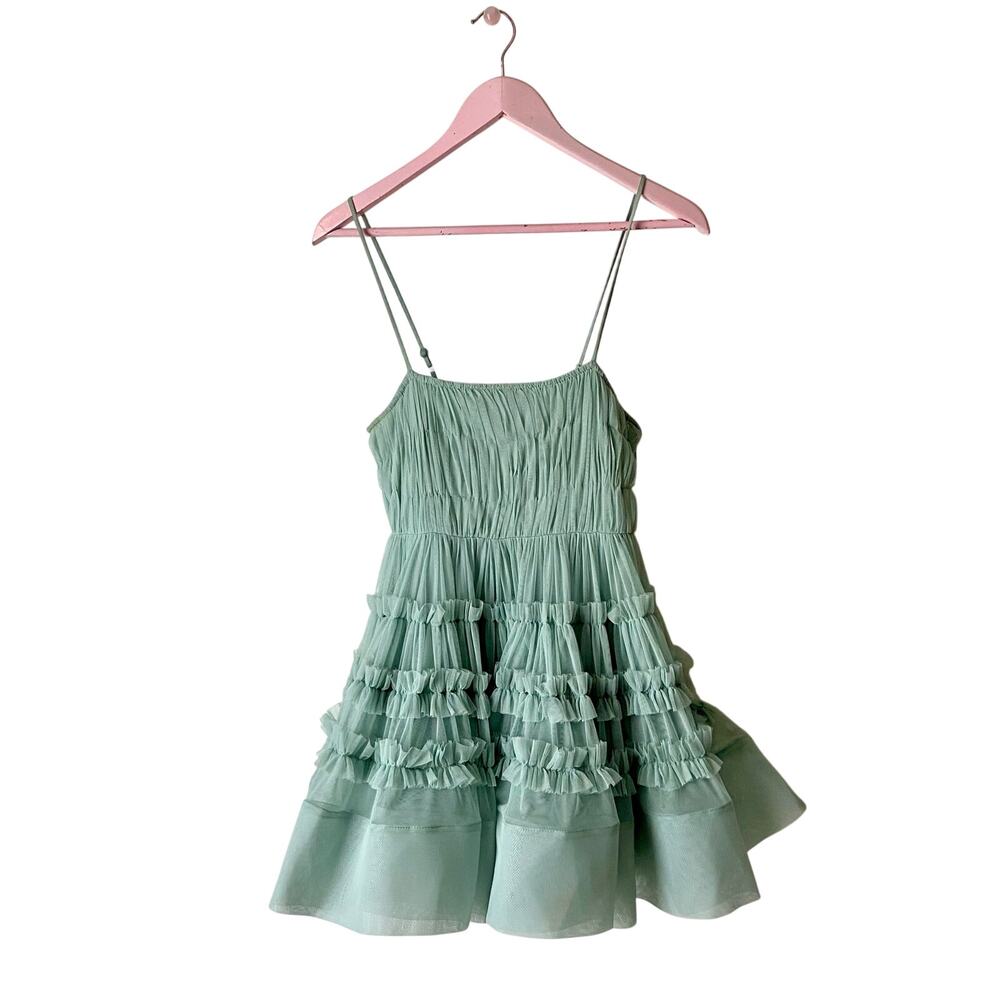 Tiered Tulle Ruffle Babydoll Mini Dress
